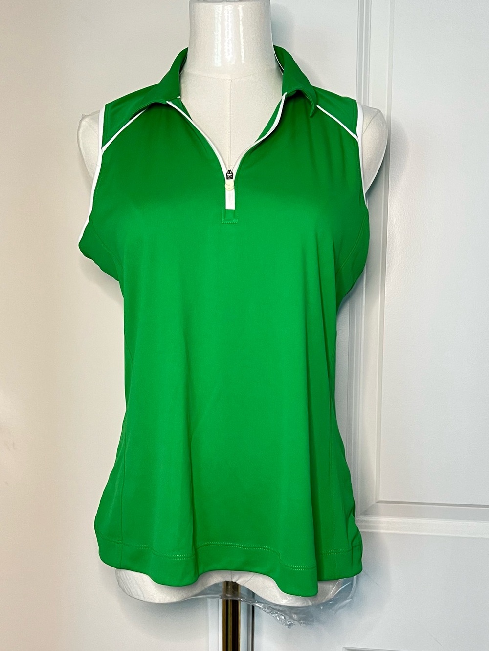 Slazenger Womens Sleeveless Golf Tank Polo Sz Small Green Tennis Pickleball